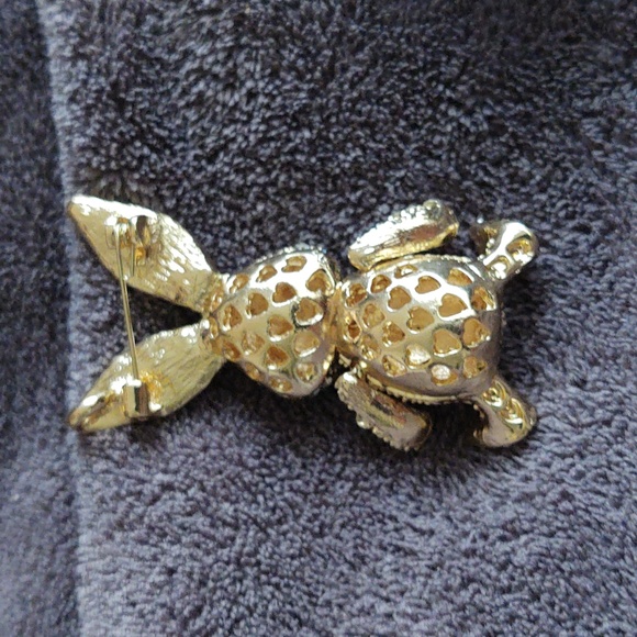Jointed Rhinestone Rabbit Brooch - Picture 3 of 3